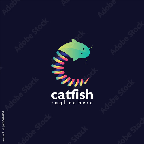 c letter spring shape catfish logo