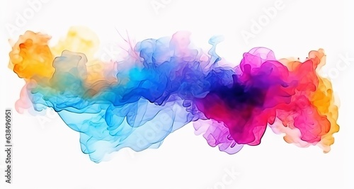 Colorful watercolor stain isolated on a white background AI