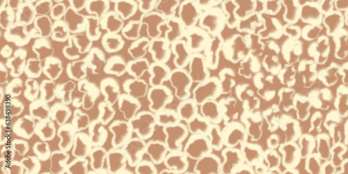 Seamless pattern with blurred animal stains. Leopard, cheetah, giraffe spots. Abstract watercolor background in beige and brown colour. Soft colorful curved lines. Animalistic coloring