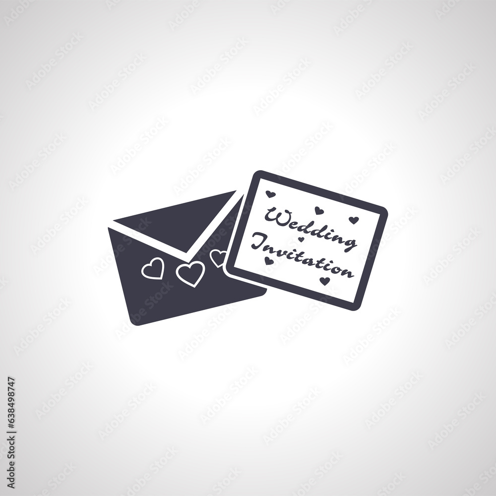 Fototapeta premium envelope with heart icon. Love message icon. wedding invitation letter icon