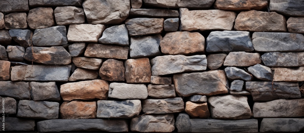 Background of a stone wall made from natural rocks