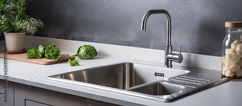 Kitchen sink made of stainless steel