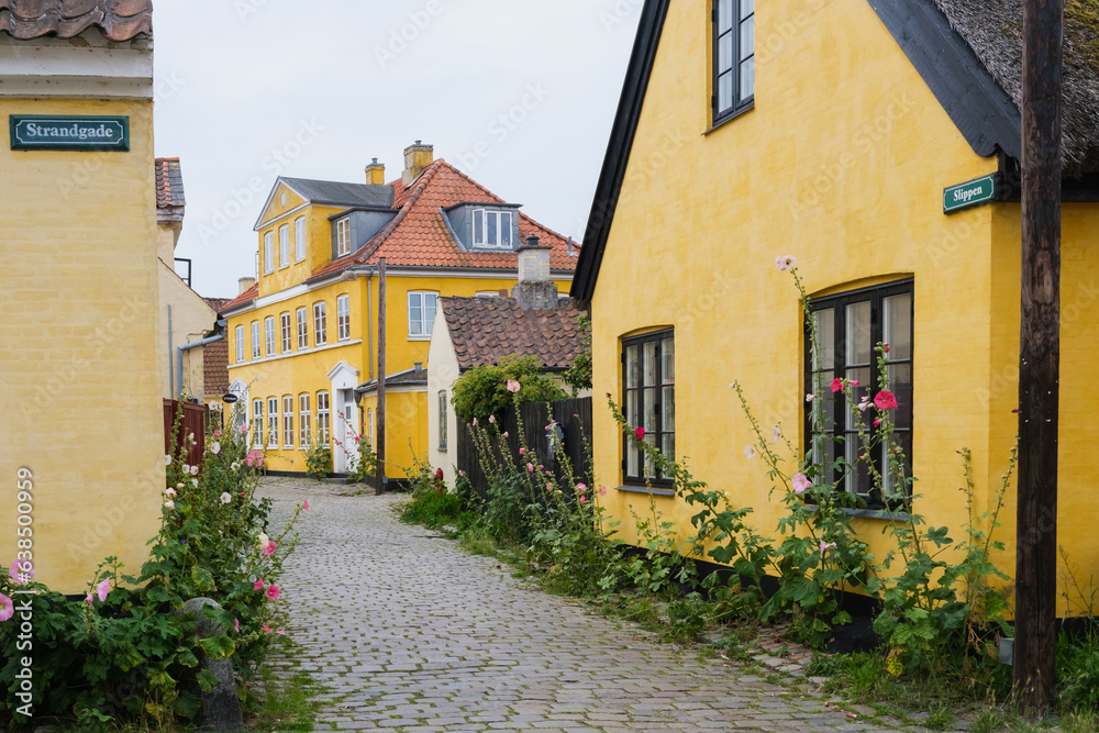 Bucolic and pretty streets in the village of Dragør, in Denmark.
