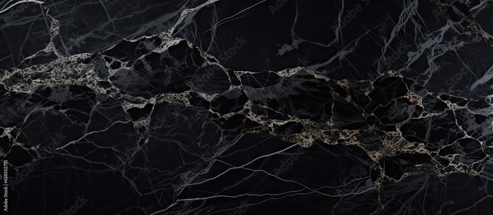 High resolution abstract natural stone pattern on a black marble background texture