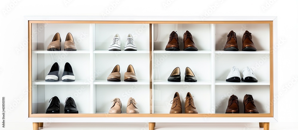 White isolated shoe cabinet White isolated shoe cabinet