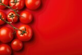 Tomatoes on dark background, top view. AI Generated