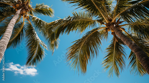 椰子の木と青い空の開放的な写真
