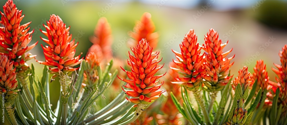 Aloe arborescens has tough leaves and can survive in dry regions Aloe arborescens has tough leaves and can survive in dry regions