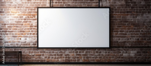 Canvas Print Loft interior background with space for text and empty picture on black brick wa