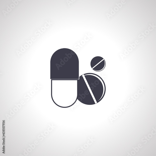 medical capsule icon. drug icon