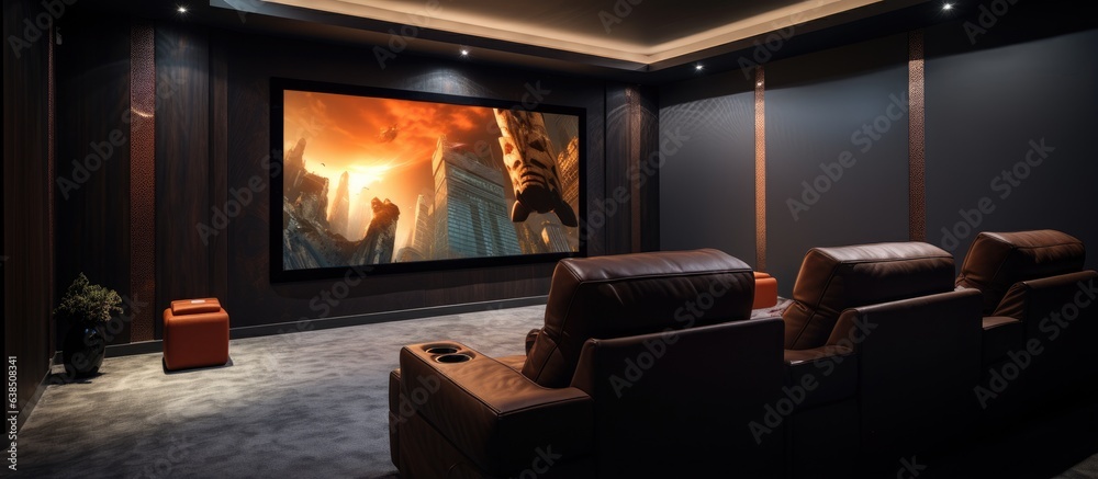 Home theater screen in apartment