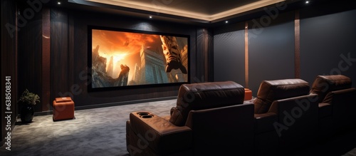 Home theater screen in apartment