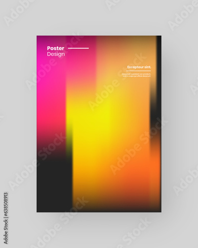 Abstract Posters Design. Vertical A4 format. Modern placard. Strict and discreet brochure. Stretched pixels effect, colorful stripes, speed gradient.