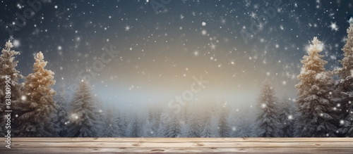 Empty rustic table as a background for the Christmas holiday
