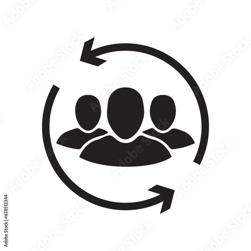 Customer interaction icon. Costumer retention icon. Network icon.