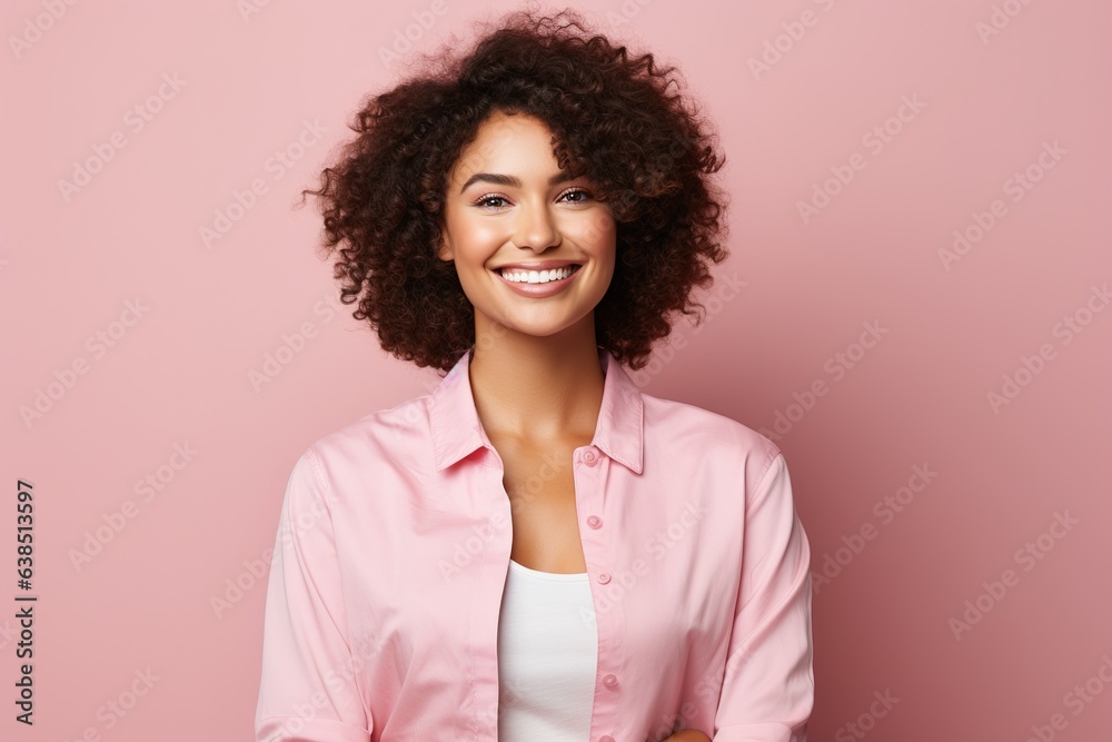 beautiful woman with afro hair smiling on a bright background, smiling portrait beautiful woman with afro hair smiling on a bright background, smiling portrait