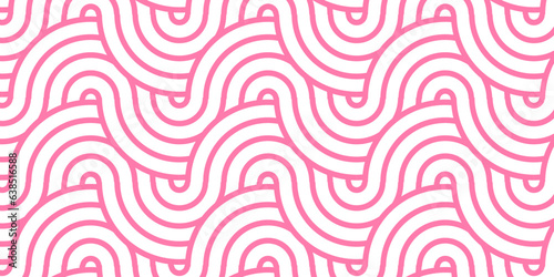 Seamless pattern with pink lines abstract pattern with circle with Seamless overloping clothinge and fabric pattern with waves. abstract pattern with waves and pink geomatices retro background.