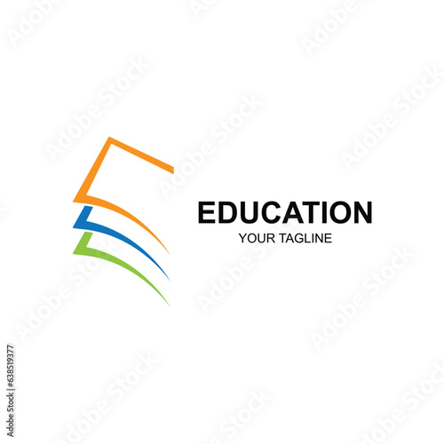 Education logo design with bachelor cap and book concept with creative idea