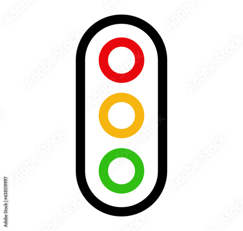 Simple vector traffic light icon, abstract illustration.