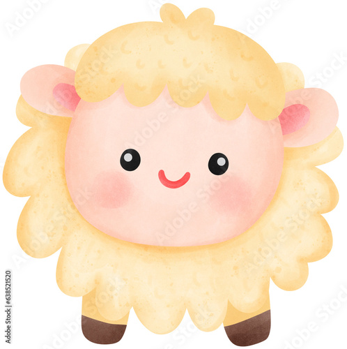 Sheep, Cute cartoon illustration Nativity of Jesus, birth of Jesus.