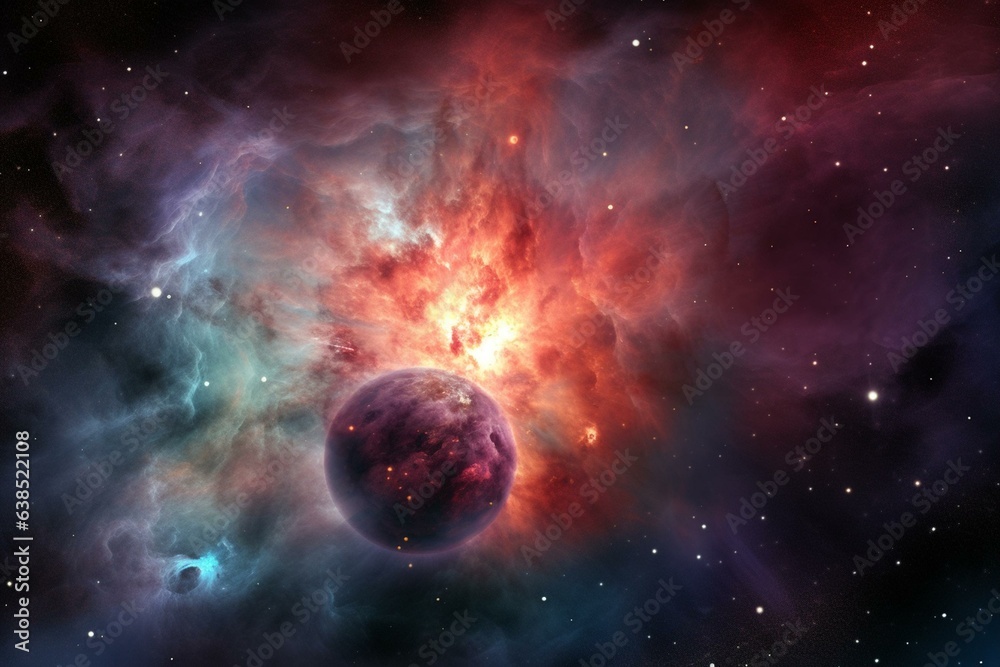 Graphic depiction of Orion Nebula. Generative AI