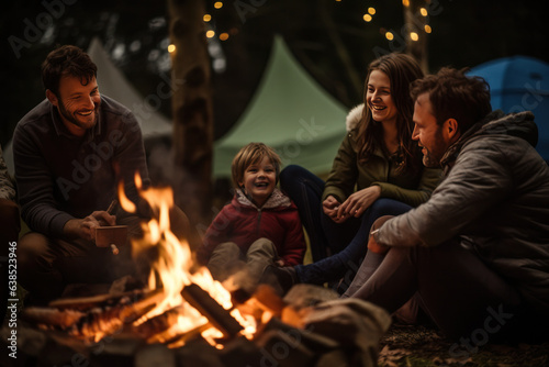 Family Adventure: Sitting Around a Campfire