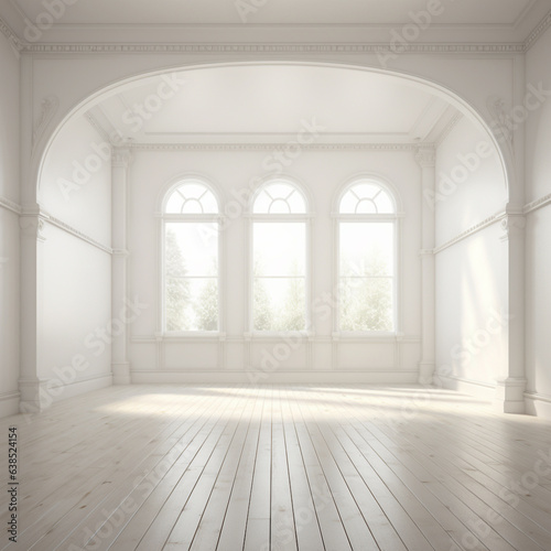 Blank Canvas  Serene White Unfurnished Interior Space