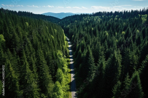 a winding road surrounded by lush trees in the heart of a peaceful forest