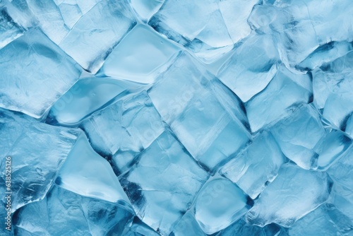 a close-up view of ice cubes on a vibrant blue background,