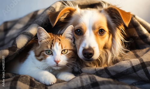 Cute Dog and Cat Cuddling Together  Picture of Love
