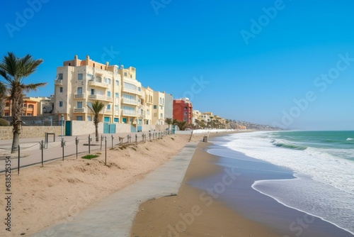 Scenic Andalusian city of Roquetas de Mar. Generative AI photo