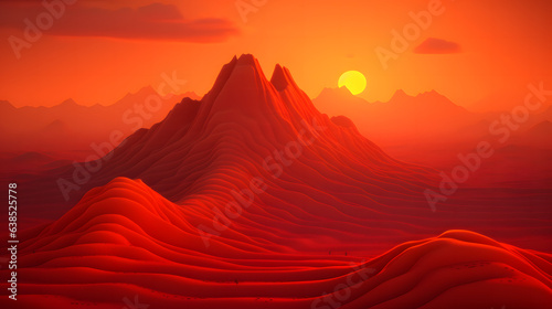 a digital render of a desert landscape