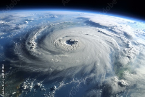 View of Hurricane Matthew captured from space. Generative AI