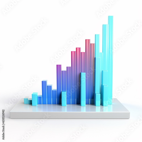 3D Minimal Data Analysis Icon  Rising Finances and Strengthening Currency