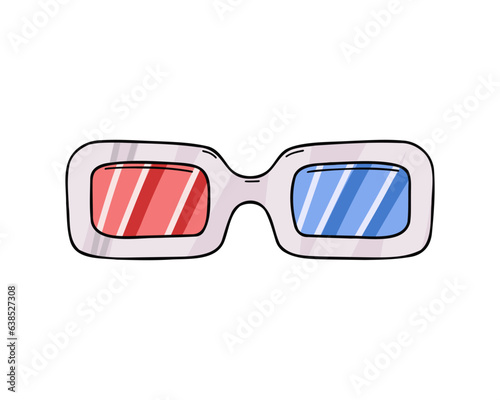 3D cinema glasses, realistic 3d eye glasses. Vector Illustration for printing, backgrounds and packaging. Image can be used for greeting cards, posters and stickers. Isolated on white background.