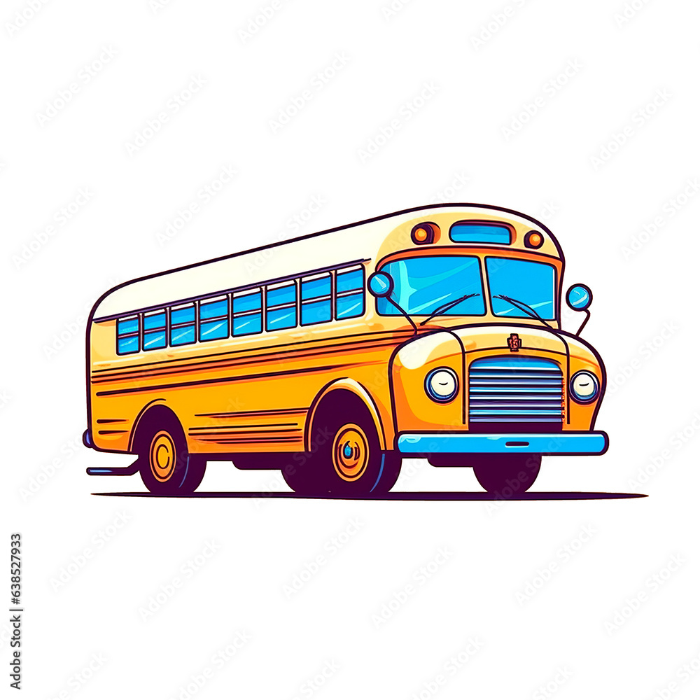 single school bus cartoon