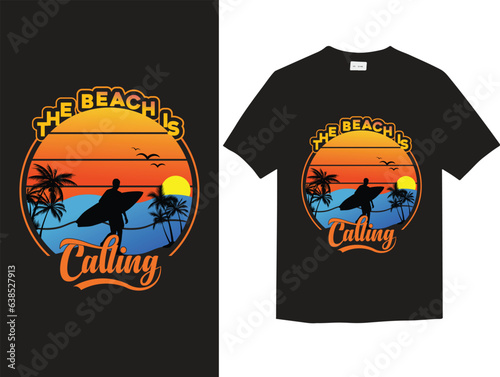 Vintage Summer T-shirt design vector, summer tshirt design, vintage summer sea beech tshirt design,