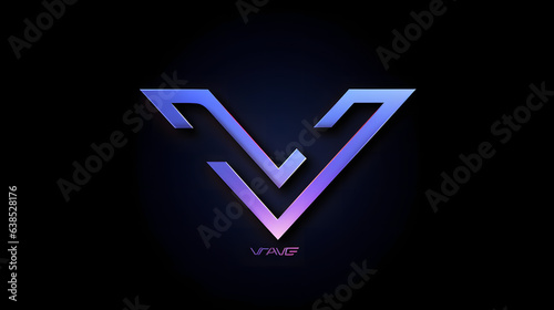 a purple v shape in a blue background photo