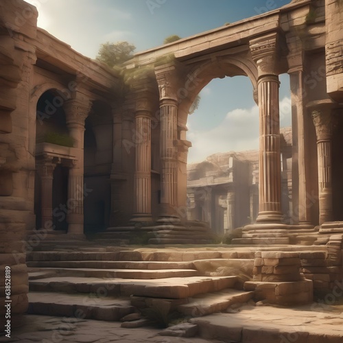 A fusion of ancient ruins and futuristic technology, blending history and innovation seamlessly2