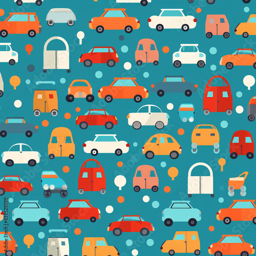 Colorful Painted Handdrawn Car Background