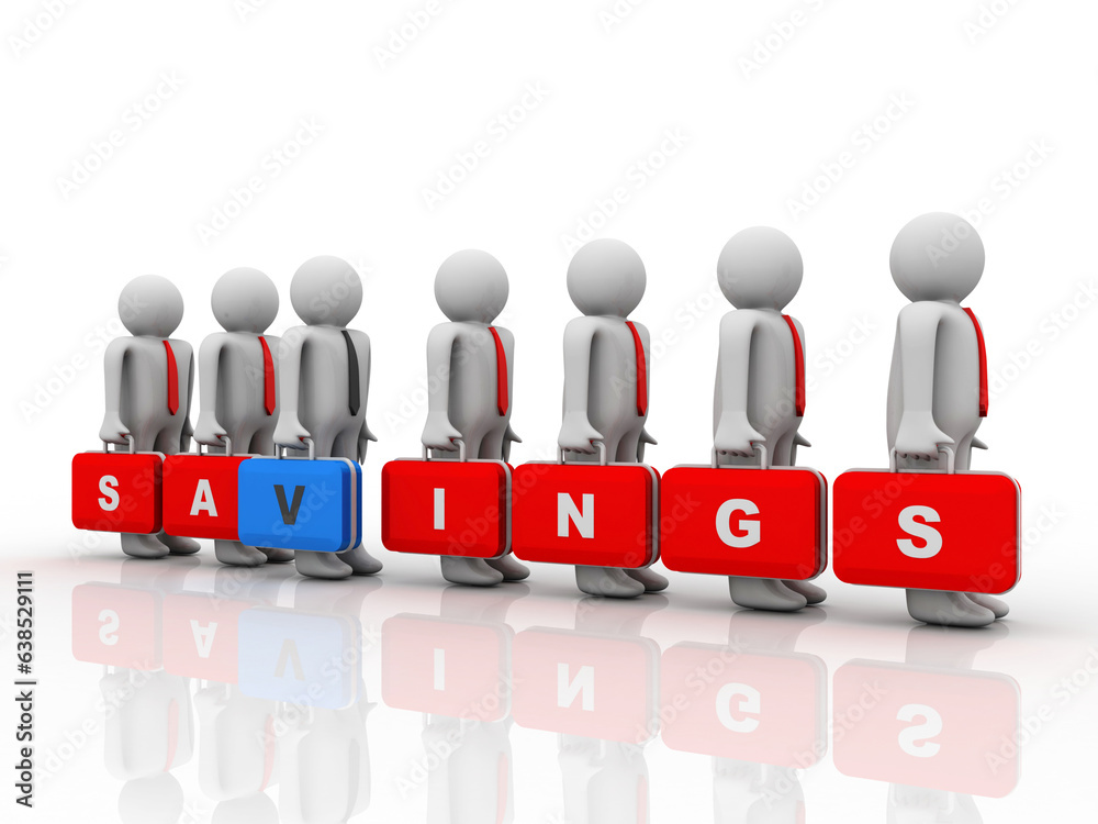 3d illustration Business people saving concept 3d illustration Business people saving concept