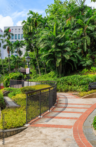 Public walkway through Ann Siang Hill Park, Chinatown, Singapore photo