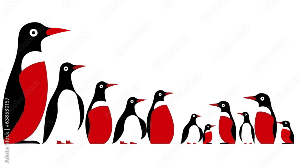 Obraz premium Hilarious Penguin Parade Discover Our Playful Penguin Banner Featuring Laugh-Out-Loud Moments of Joyful Waddles 