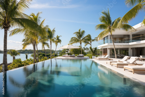 The beautiful infinity pool wraps around tbe corner of the villa © Kitta
