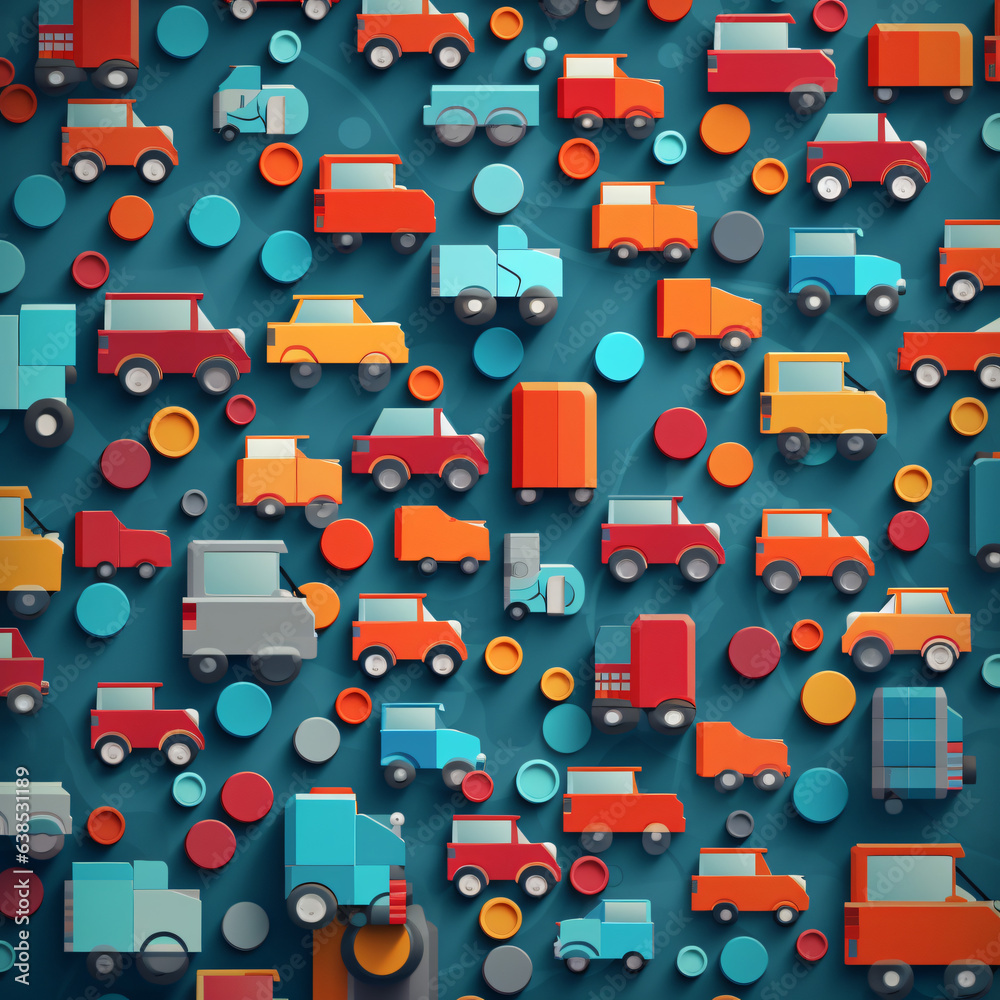 Colorful Painted Handdrawn Car Background Colorful Painted Handdrawn Car Background