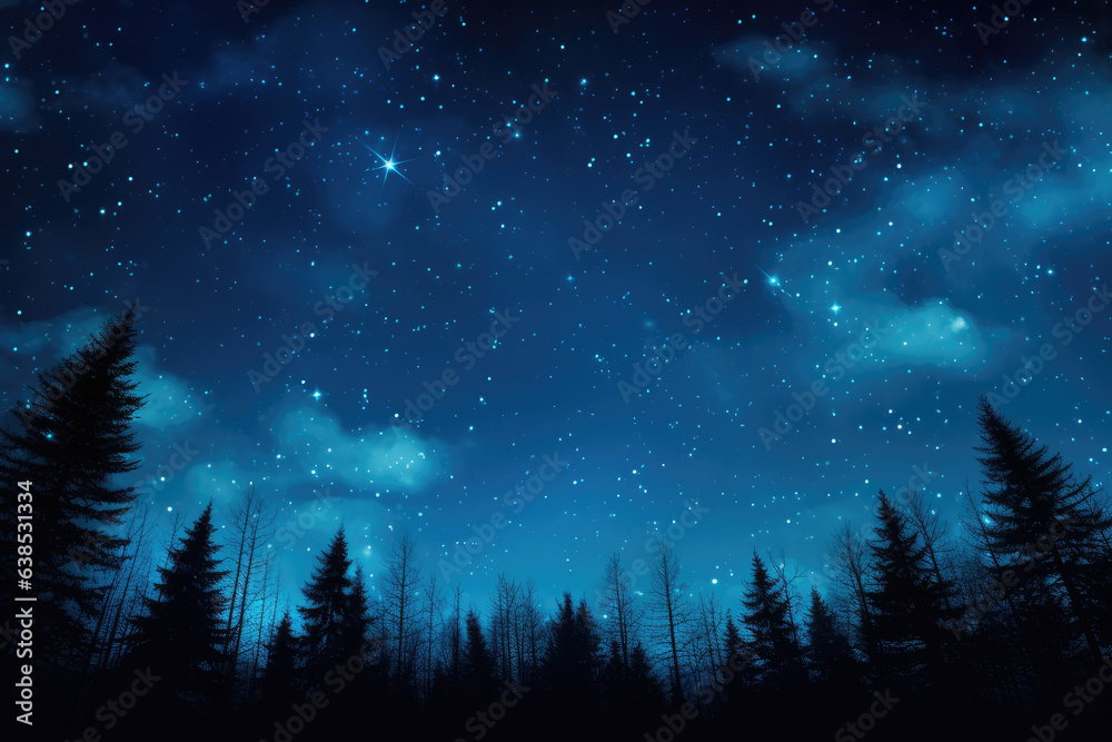 Naklejka premium Night sky with stars and clouds. Elements of this image furnished