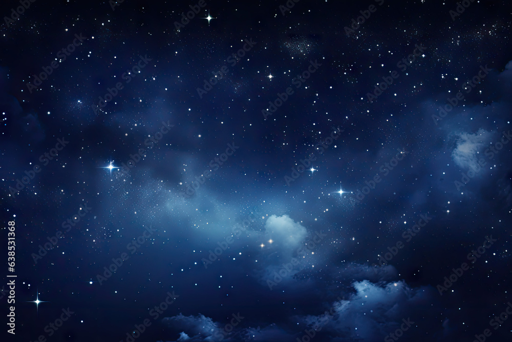 Night sky with stars and clouds. Elements of this image furnished