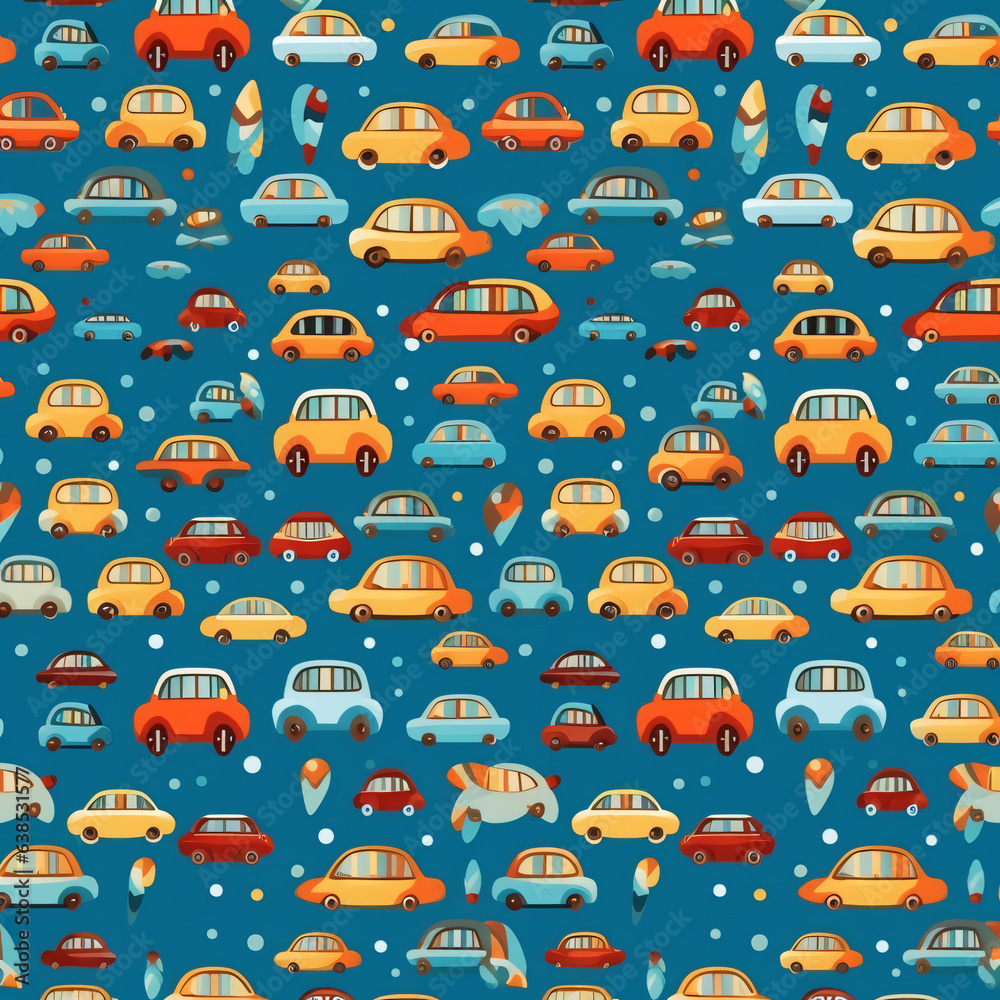 Obraz premium Colorful Painted Handdrawn Car Background