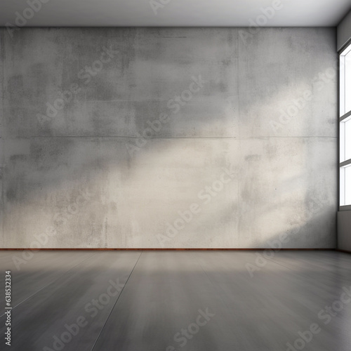 Contemporary Neutral Interior: Gray Wall in Empty Concrete Room © Jaaza