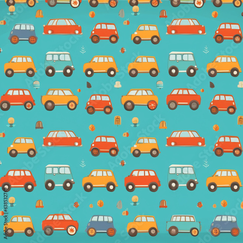 Colorful Painted Handdrawn Car Background